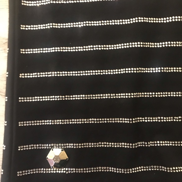 Philipp Plein Black T-Shirt Rhinestone Stripes Size Medium NWOT Gorgeous - Picture 2 of 9